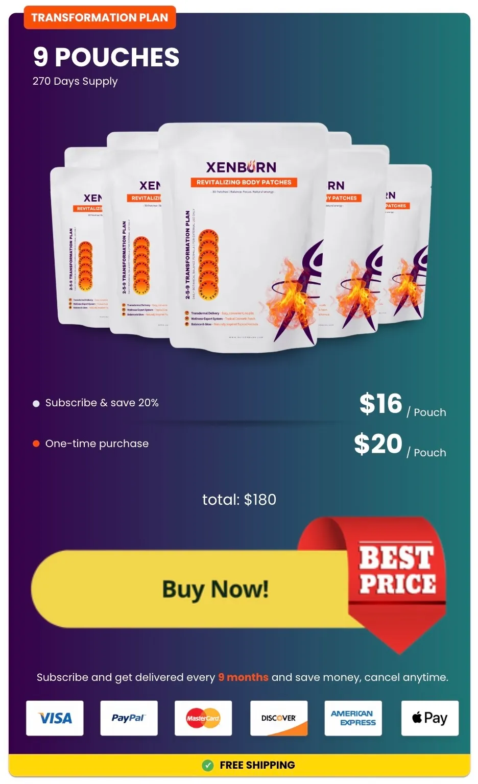 XenBurn 180 day supply